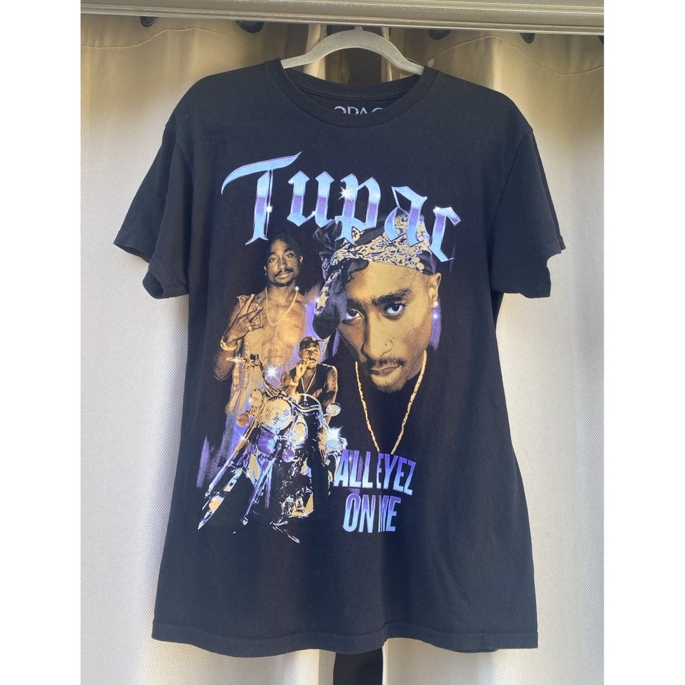 Tupac Graphic T Shirt Medium All Eyez On Me‎ 2PAC Purple Motorcycle